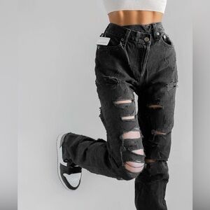 Agolde Distressed Black Women's Jeans